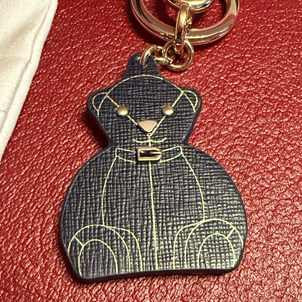 Furla NWT Black and Gold Bear Keychain with little bag. - Picture 11 of 16